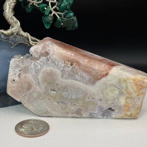 Natural Pink Amethyst Coffin Crystal Carving 4.10" Rebirth Heart Chakra Geode A